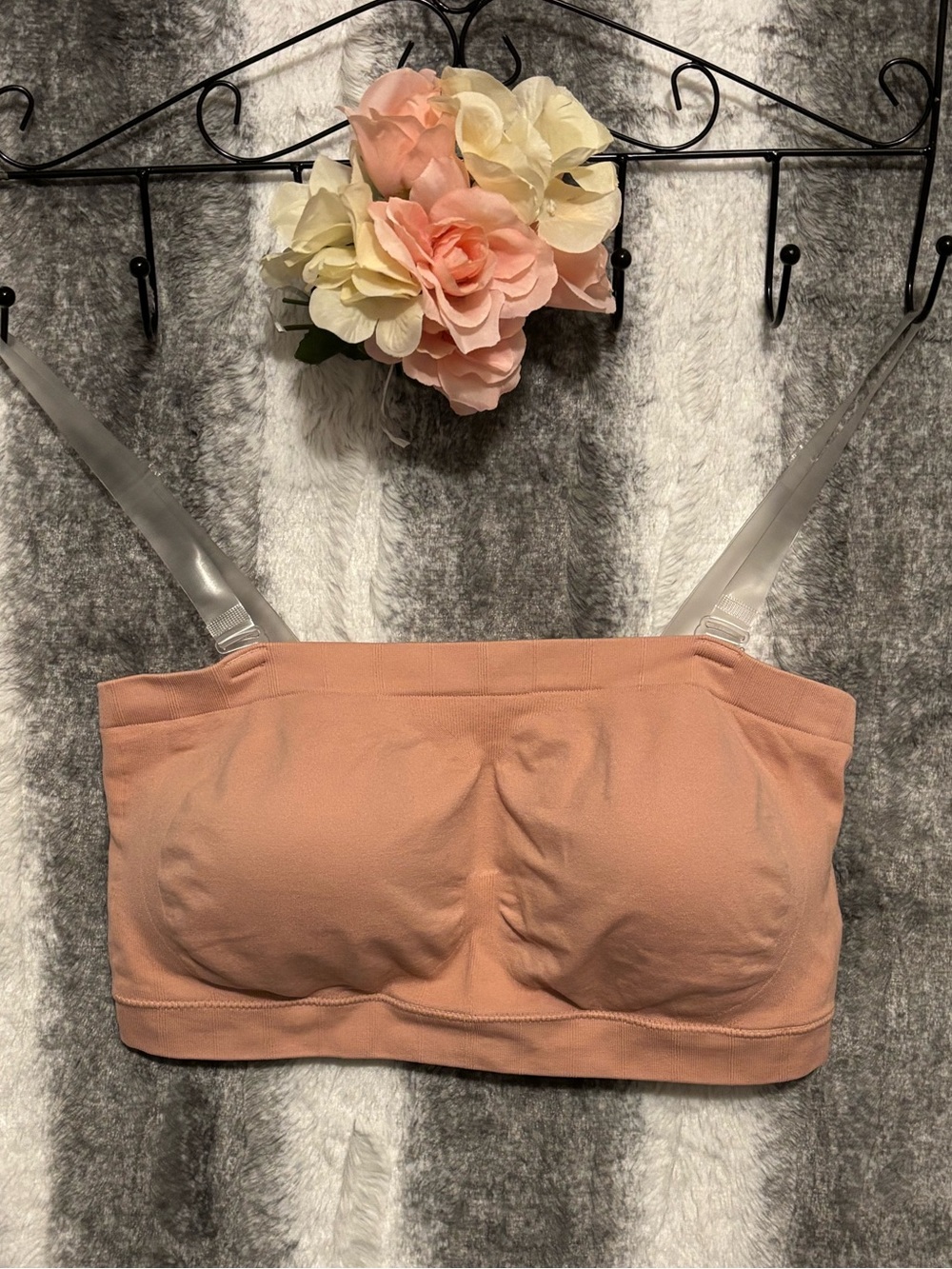 Truekind Rose Tan Convertible Strapless Bandeau Bra w/ Straps size XL